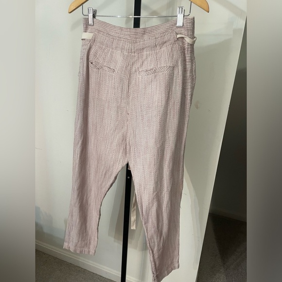 NWT Free People Light at Sunrise Crop woven cotton pants in a stripe pattern 4 - Picture 5 of 9